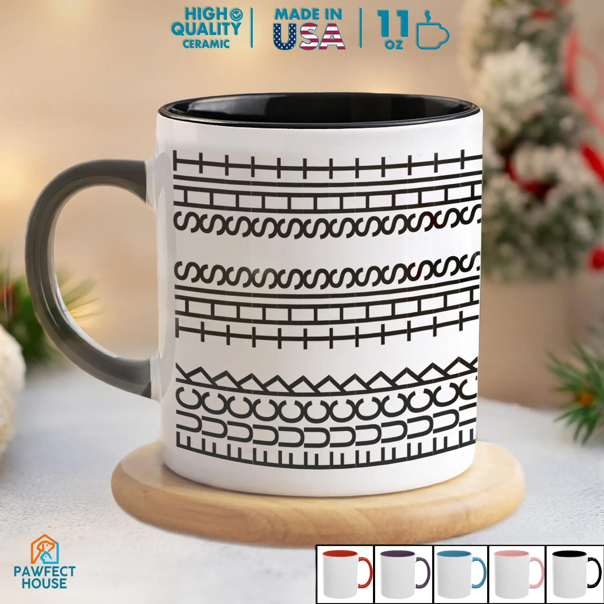 Pawfect House - Hidden Message 11oz Coffee Mug, Gag Gifts Funny, Ceramic Tea Cup Gift For Friends, Family, Funny Office Gifts For Coworkers, Work Best