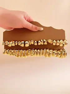 Women's Fashion Earrings Set, 20-40pcs Non-Fading Jewelry Accessories, Daily Wear Elegant Design, Perfect Gift Idea, Hoop Earring Sets