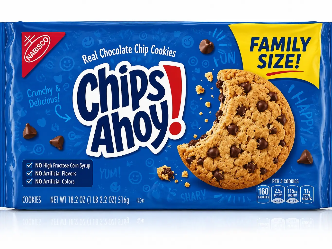 CHIPS AHOY! Original Chocolate Chip Cookies, Family Size, 18.2 oz., 1 Pack