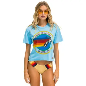 SIGNATURE BOYFRIEND TEE - SKY