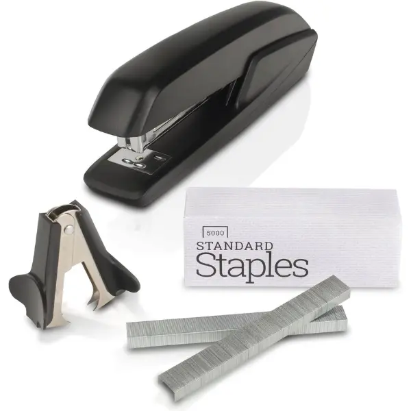 Stapler Value Pack, 20 Sheet Capacity, Jam Free, includes Standard Stapler, 5000 Staples and Staple Remover, Black (54551)