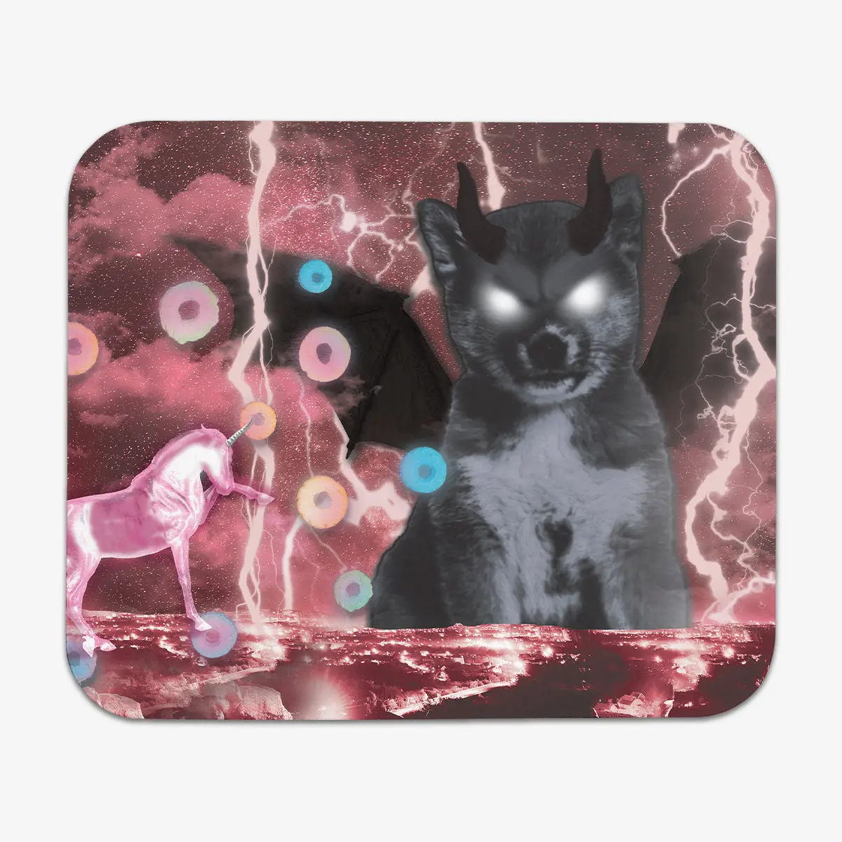 Plastic Unicorn Vs Shiba Demon Mousepad