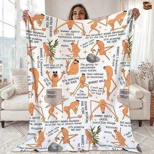 Marcus The Worm Fleece Blanket, Marcus The Worm Meme Throw Blanket for Bed Sofa Home Bedroom Office Travel  Family Friends and Kids Birthday Gift Christmas Present