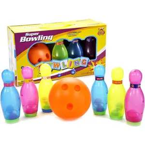 Unleash The Excitement: Deluxe 9'' Colorful Bowling Pins Set with 6'' Bowling Ball | The Ultimate Kids Bowling Experience for Hours of Fun and Skill Development! (7 Pieces)