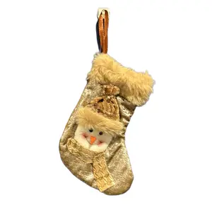 Small Christmas Stocking with Plush Design and Faux Fur Trim for Festive Decor