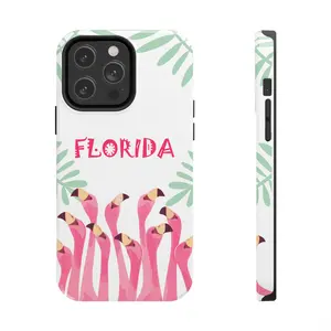Florida Flamingos Phone Case | Pink Tropical Bird Tough Case