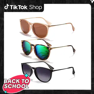 CHBP Sunglasses【SUPER DEAL】 Unisex Polarized Glasses, 1/2/3 Pairs UV Protection Trendy Vintage  Sunglasses,Summer Retro Round Mirrored Lens Fashion Sunglasses,Travel Accessorie, Valentine Gifts for Her Him