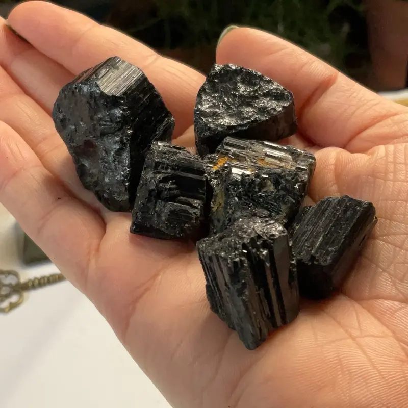 Reiki Attuned Rough Black Tourmaline Crystal - Protection & Grounding