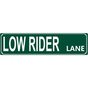1pc Low Rider Lane Metal Tin Sign Funny Vintage Slim Street Tin Signs 16 x 4 Inch Wall Art Decor Iron Poster for Home Farmhouse Bar Cafe Garage Indoor Outdoor Gifts