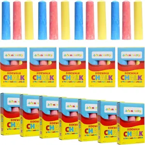 12 Boxes Sidewalk Chalk Individually Wrapped Party Favors for Kids Bulk, 3 Jumbo Sticks In Each Box, Easter Basket Stuffers, Goodie Bag Fillers Toddlers Summer Gift Toy
