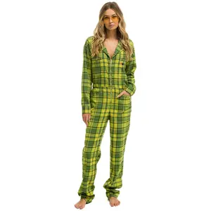 UNISEX PLAID FLIGHT SUIT - AVOCADO PLAID