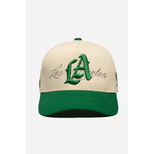 LA Logo A-Frame Snapback | Natural & Green