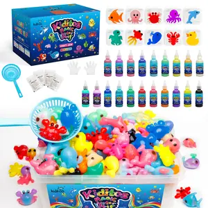 Kiditos Magic Water Elf Toy Kit Aqua Fairy Water Gel Set with 20 Magic Gels &10 Molds Make Your Own Water Pets and Squishy Toys Creativity DIY Craft Kit Birthday and Christmas Gifts Party Favors for Kids Ages 3+