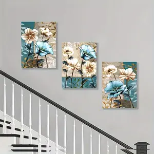 3pcs/set Modern Canvas Print Posters, Flowers Canvas Wall Art Paintings, Artwork Wall Painting For Living Room Bedroom Bathroom Office Hallway Wall Decors, No Frames