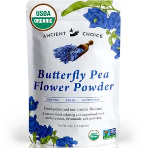 Ancient Choice - Butterfly Pea Flower Powder (4 Ounce) | Blue Matcha Tea | Ceremonial (Highest) Grade | Adaptogenic Raw Culinary | Natural Food Coloring | Freeze Dried | Thai Non-GMO Vegan Vegetarian