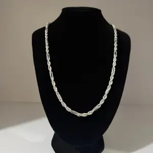 26-inch 5mm solid 925 silver Figaro Torzal Chain
