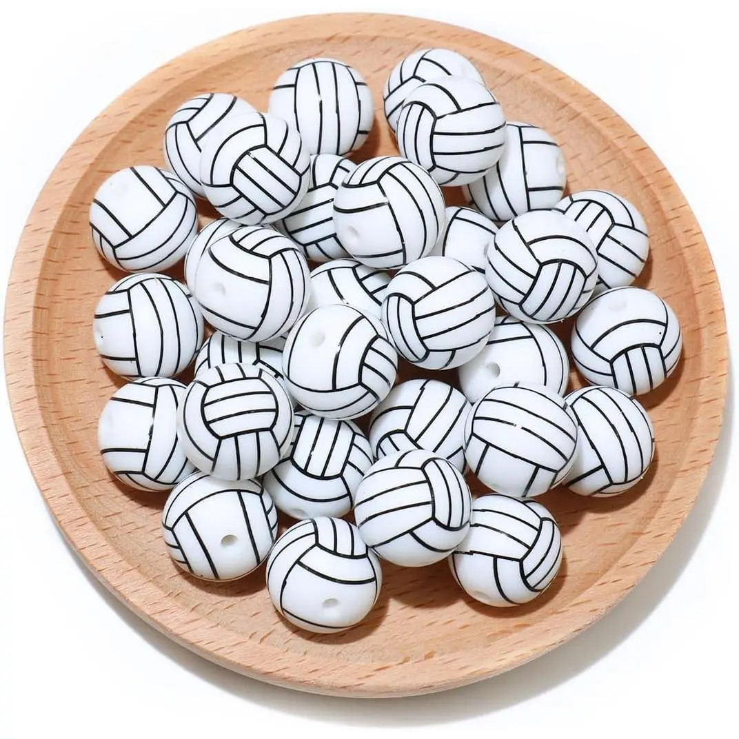 36 count  Beads for Pens  Making 12mm 15mm Bulk Baseball Basketball Football  Focal  Loose Beads Bracelet Necklace DIY Craft  Supplies