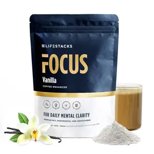 Lifestacks Focus Beverage Enhancer for Sustained Energy & Clarity - MCT Powder + Nootropics + Adaptogens - Keto, Vegan, 0 Sugar - With Taurine, L-Tyrosine, Rhodiola & More