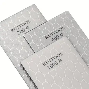 200/400/1000 Grit Diamond Sharpening Stone Set – Coarse, Medium and Fine Grades, for Knife Sharpening, Repair and Polishing