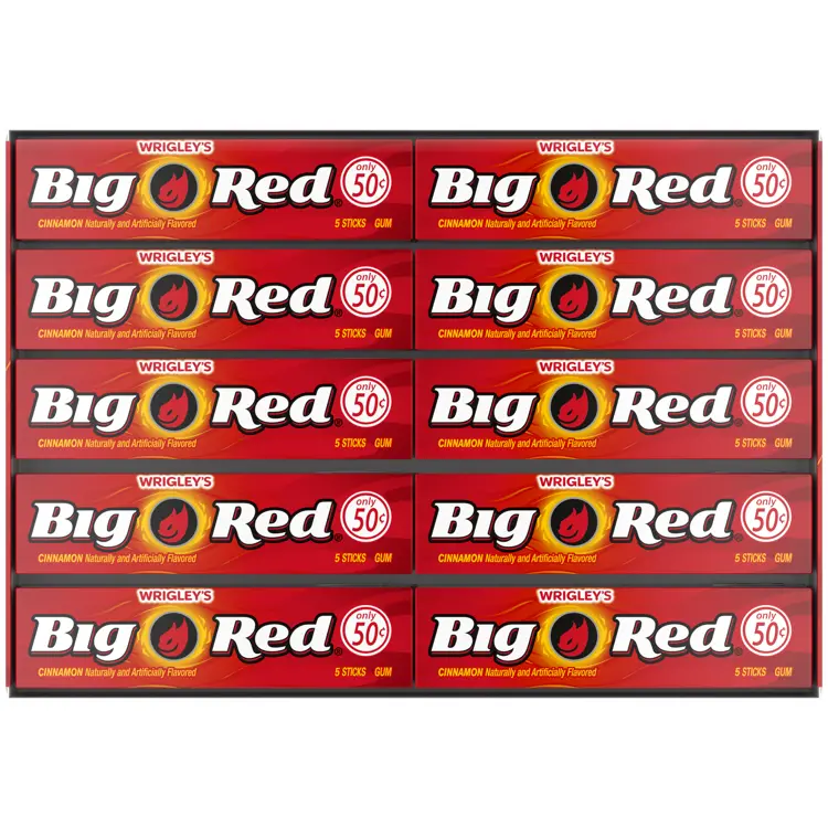 Wrigley Big Red Gum 5 Stick Pack 40ct Tray