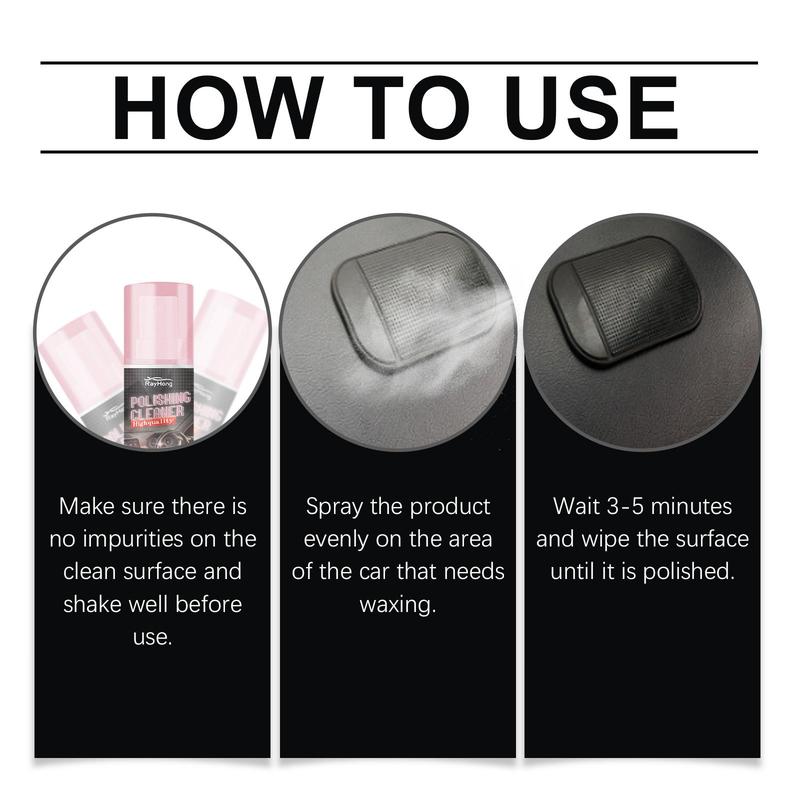 Car Interior Detailing & Polishing Agent, Interior Car Cleaner, 5 Counts Effective Care Solution Agent for Rubber & Faux Leather Surfaces, Multi-Purpose Cleaning Tool