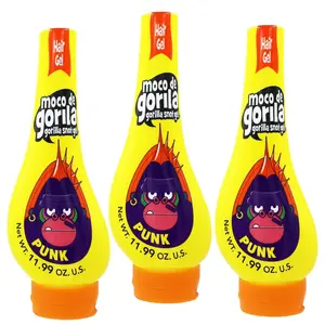 Moco de Gorila Punk, Hair Styling Gel, Reactivate with water, Long-lasting Hold, 3-Pack of 11.99 Oz Each, 3 Bottles.