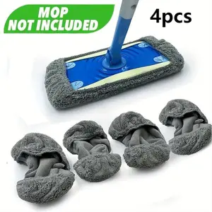 Reusable Mop Replacement Pad without Mop, 4 Counts Flat Floor Mop Replacement Cloth, Washable & Durable Replacement Mop Cloth, Replacement Mop Pads, household Cleaning Supplies