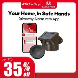 eMACROS Pro 3 Driveway Alarm with Phone App-1/2 Mile Long Range Solar Wireless Driveway Alarm,Outdoor Driveway Alarms Wireless Outside Weatherproof Motion Sensor & Detector