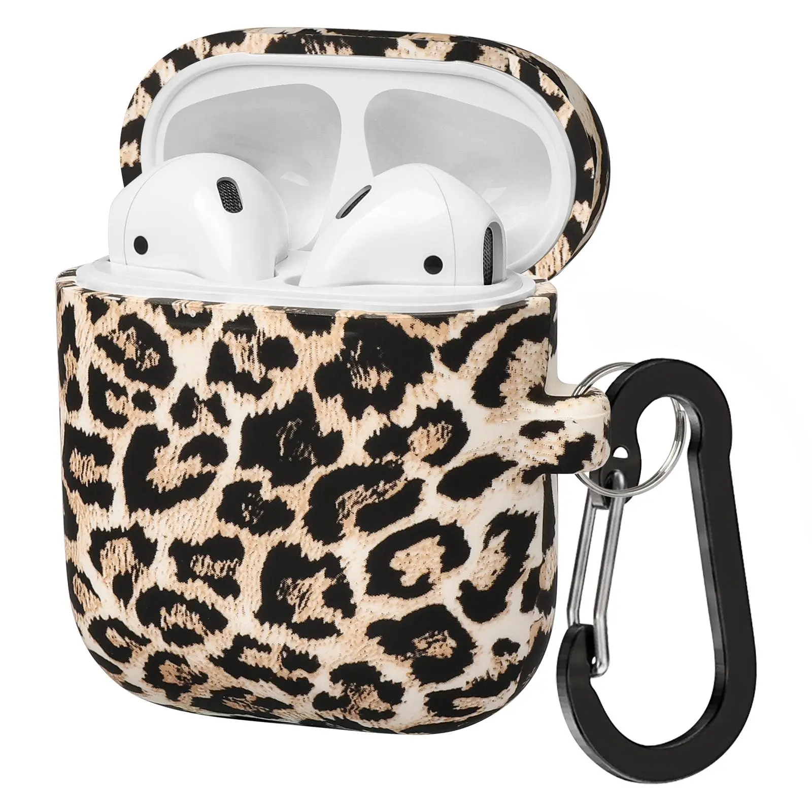 Animals Spots Leopard Print Leopard Pattern Unique Pattern Earphone Case with Keychain, Soft Silicone Durable Grip Protective Case Cover, Cute Handy Access Earphone Protector for AirPods 4 3 2 &1, Audio Earbuds Case, Headphones, Headset, Protection