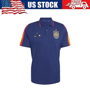 Navy Spain Soccer Polo Shirt 2026 | National Team Style Performance Fan Shirt