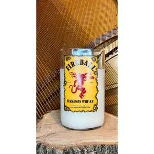 Fireball Whisky bottle candle (1L) size with Cinnamon Scent