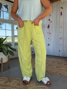 The Annie Barrel Pants - LIME