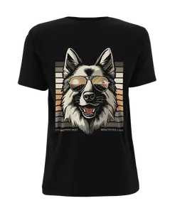 Women's Unauthorized Morale Tee GSD With Sunglasses Fun German Shepherd Shirt 100% Airlume Cotton Lightweight Tee