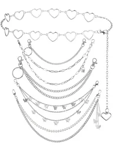 Women's Punk Style Butterfly Design Layered Belt, Boho Style Belt, Fashion Multi-layer Chain Belt for Party, Daily Clothing Decor, Trendy All-match & Exquisite Belt for Birthday Gift