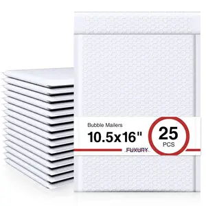 White Bubble Mailers 10.5x16 Inch 25 Pack Self Seal Padded Envelopes Waterproof Shipping Bags for Mailing Packaging Small Business #5