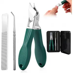 Eagle Beak Beveled Nails Clippers, 3-Piece Sets of Wide Jaw Opening Anti-Splash Slanted Nail Clipper, Oblique Ingrown Toenails Clipper, for Thick Nails and Ingrown Care