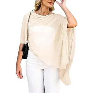 Bsubseach Shrug Sheer Poncho Shawl Crochet Swimsuit Cover Up Off the Shoulder Tops for Women Caribbean Vacation Outfits