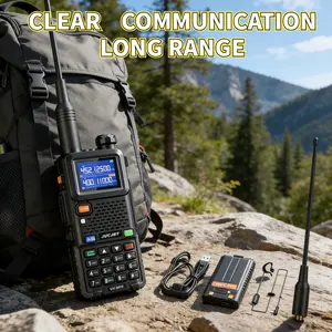 Baofeng UV-5RH Professional Ham Radio Handheld, 10W High Power Long Range Walkie Talkies for Adults, Upgraded UV-5R Dual Band Amateur Radio with Air Band Receive, One-Key Pairing, USB-C Charging (1 Pack) rechargeable walkie talkie
