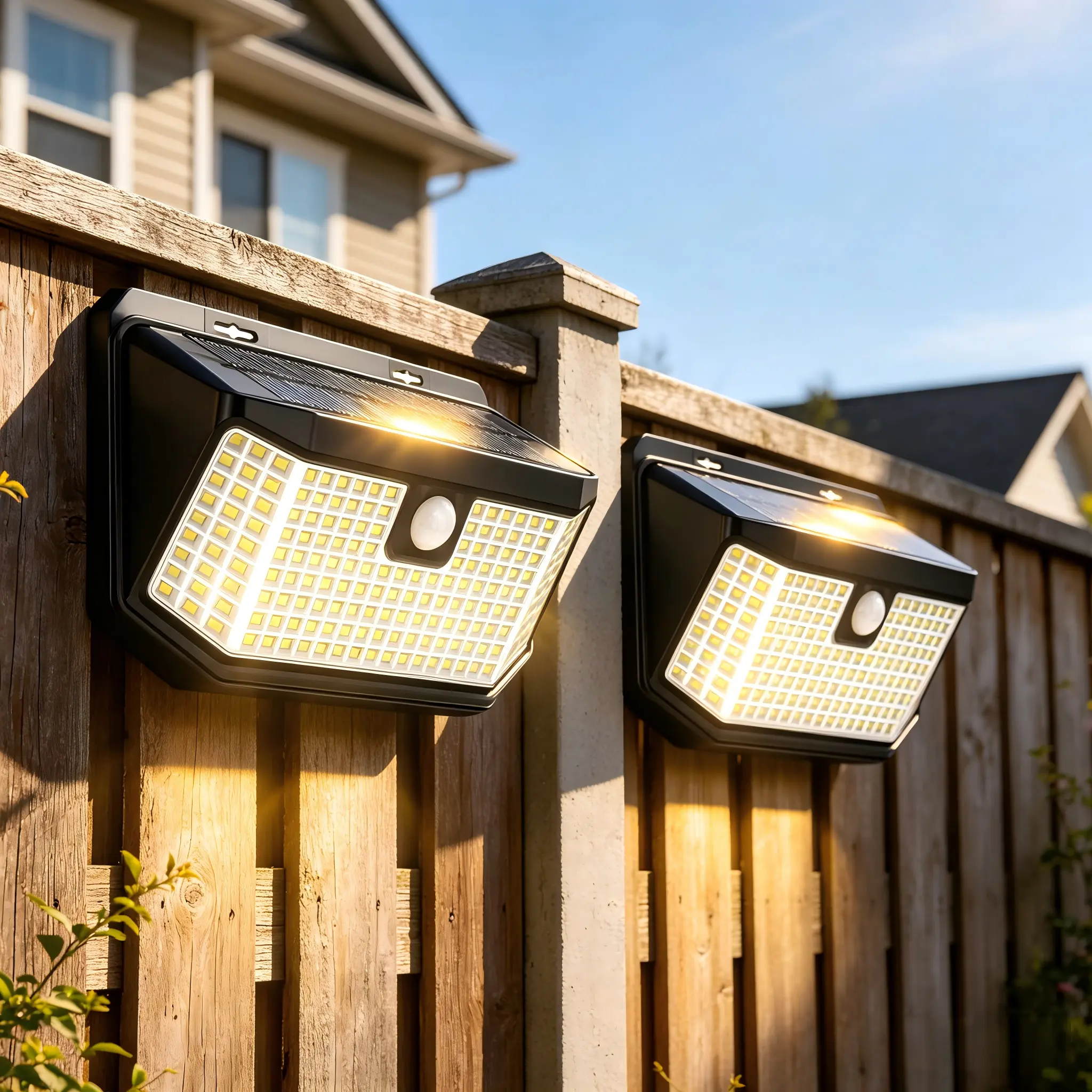 ISUNMEA Solar Outdoor Wall Lights - 182 LED 2500Lm Wireless Motion Activated Solar LED Security Lighting, IP65 Water Resistant, Wide Angle for Front Doors, Patio (2-Pack) Security Lighting Solutions, Motion Sensor Lights, Decking & Patio Lighting