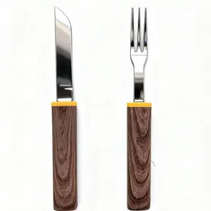 OesenX 2-in-1 knife and fork stainless steel blade multi functional camping equipment kitchen knife men's gift