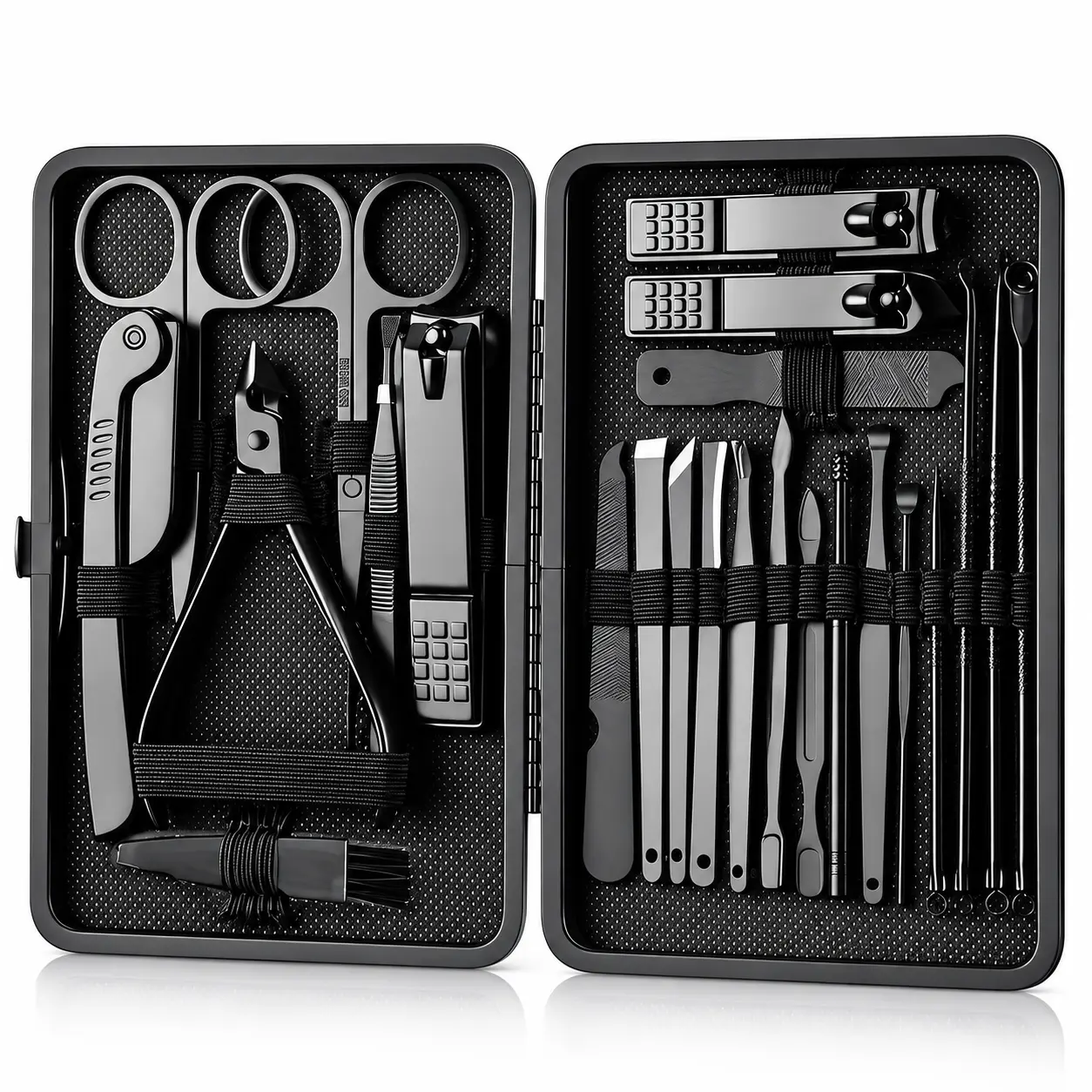 Stainless Steel Premium 8/15/24-Piece Nail Clipper & Grooming Kit - Daily Precision Cut Tools with Safety Lock, Toenail Clippers, Easy Cleaning Travel Case for Men - Manicure Pedicure Gift for Family,familyfun