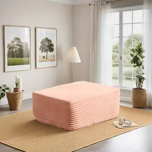 【Only 1 Gift Per Customer】【Matching Sofa Color】CAODOC Large Ottoman Coffee Table Alternative, 37 Inch Soft Corduroy Floor Pouf with Stable Flat Top, Movable Footstool for Modular Sectional Couch, Perfect for Small Space Living Room Bedroom