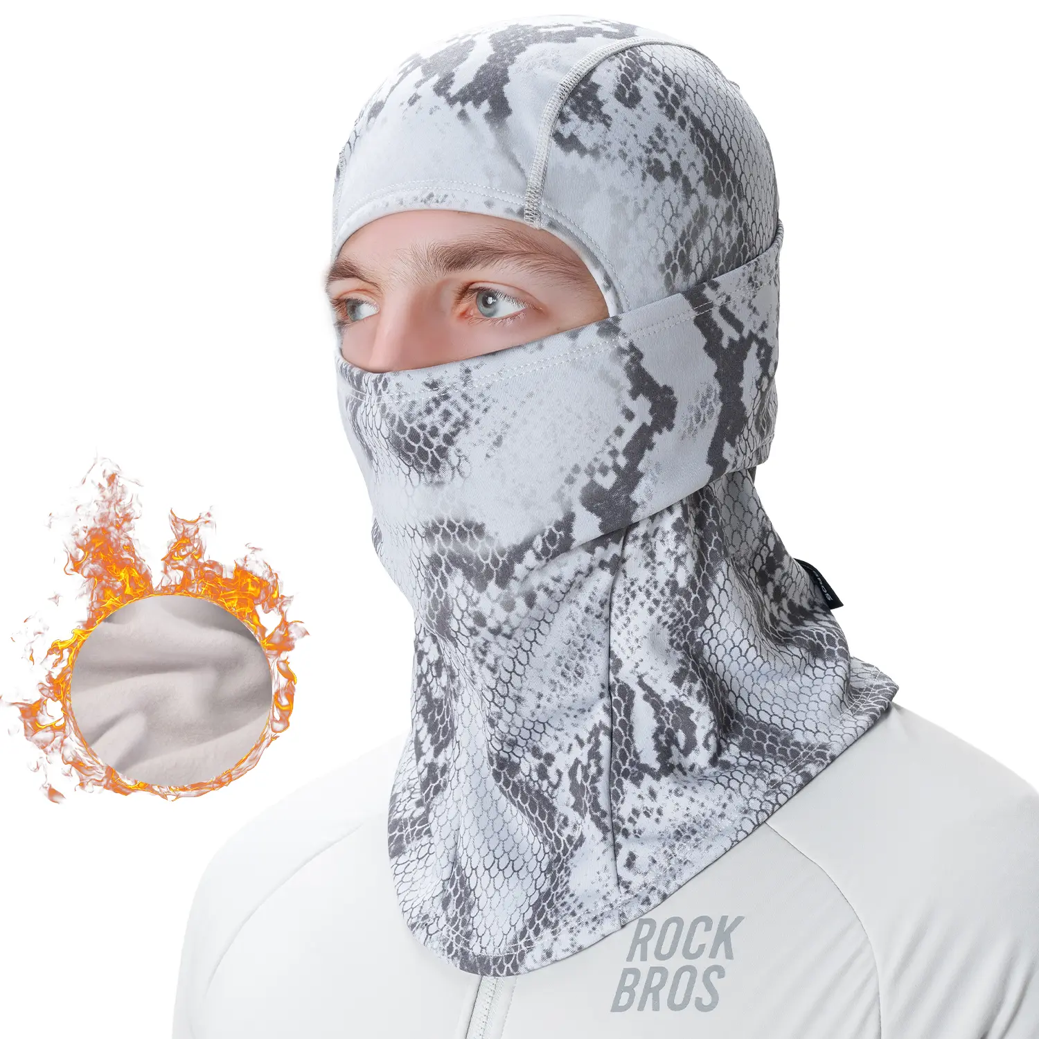 ROCKBROS Heat Reactive Balaclava Face Mask - Men's & Women's Cold Weather Windproof Thermal Protective Mask for Skiing, Cycling, Protective Masks