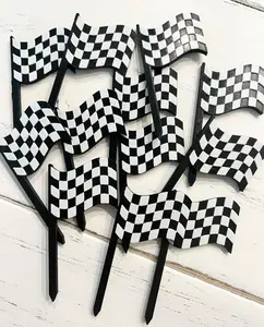 Checkered Flag Cake & Cupcake Toppers