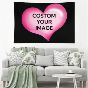 Custom Tapestry Upload Images Banners Personalized Wall Decor Customized Tapestry Flag Poster Banner for Bedroom/Wedding/Birthday Party/valentine's gift for bf/Gift Cotton Decorative Decoration Light Linen Print Design Home Goodswall decor flags