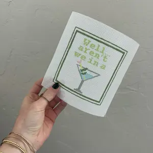 Well…aren’t we in a pickle martini needlepoint 18 mesh canvas