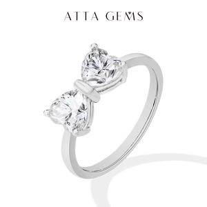 ATTA GEMS Classic D VVS1 Color Heart Cut 1.6CT Synthetic Moissanite Ring for Women Adult 925 Sterling Silver Rings Engagement Wedding Jewelry Gift R265