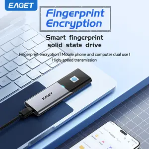 EAGET 952GB Portable SSD, 1TB   External Mobile Hard Drive Disk, Speeds Up to 540Mb/s, USB 3.2 Typc C-C, Reliable Storage for Gaming, Students, Professionals, Gray