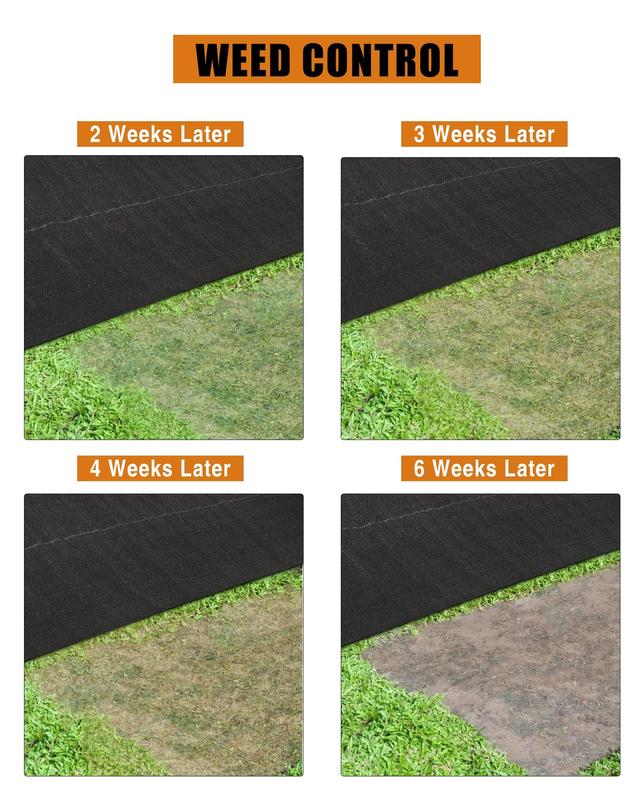 【GARVEE】Heavy Duty Landscape and Weed Barrier Fabrics, 5oz Durable Woven and Fleece Materials, Various Sizes from 3ft x 50ft to 6ft x 300ft, Ideal for Soil Stabilization, Gardening, and Landscaping Applications
