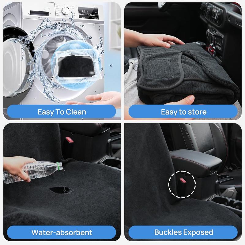 Nilight Car Seat Cover Black Terry Fabric Water and Sweat Absorbent Ideal for Running Gym Workouts Beach Swimming and Hiking Suitable for Cars Truck SUV